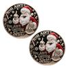 You Ain't Getting Shit Coin Funny Santa Claus Middle Finger Coin Novelty Metal Christmas Commemorative Challenge Coin Gag Gift for Friends
