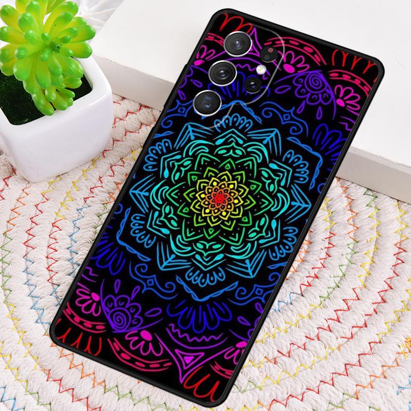 

Mandala Flower Totem Silicone Phone Case For Samsung Galaxy note 10 pro S26 S25 S24 S23 S22 S21 Plus S25Ultra Capa Cover Galaxy S20 Ultra 5G