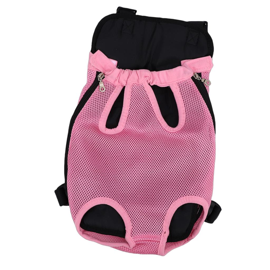 Dog Backpack Carrier Breathable Mesh Portable Outdoor Travel Pet Backpack for Small Medium Dogs Cats Pink