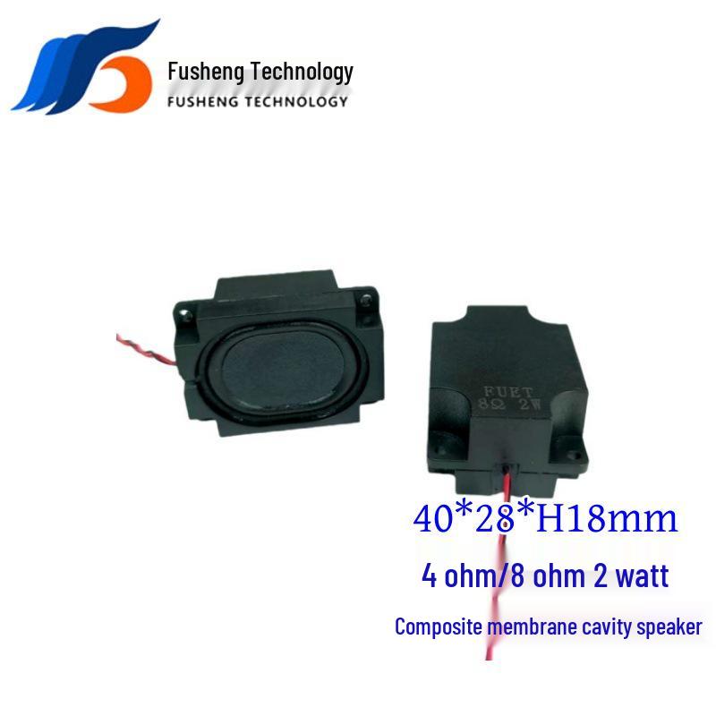 4028 Composite Membrane Speaker, 4/8 Ohm, 2W, 18mm Thickness, Voice Broadcast, with Mounting Holes. FS4028NB0420-H18.0 (Composite Membrane)
