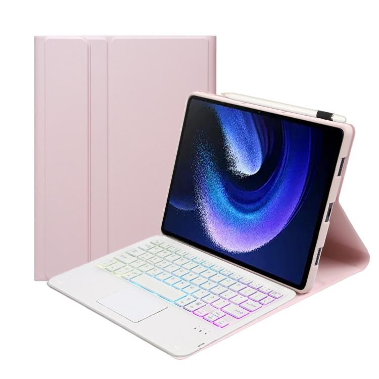 For Xiaomi Pad 6 / Pad 6 Pro A0N7-AS Lambskin Texture Ultra-thin Backlight Bluetooth Keyboard Leather Case with Touchpad