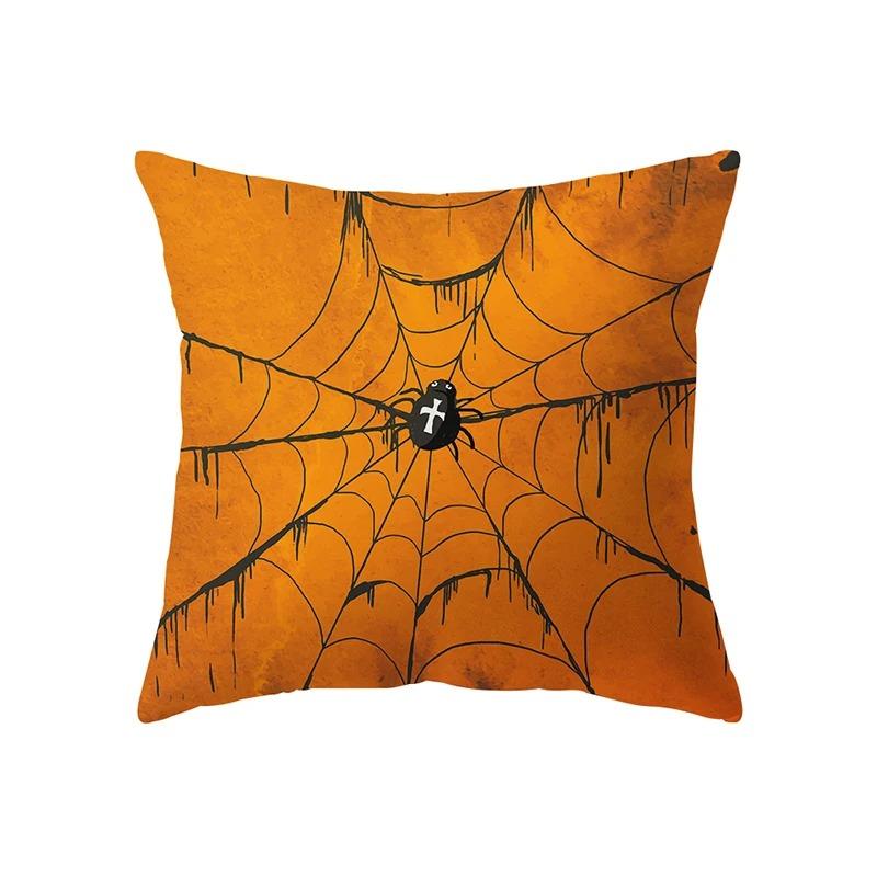 Halloween Theme Pillow Cover Car Office Living Room Sofa Halloween Pumpkin Lantern Decoration Pillow Cover
