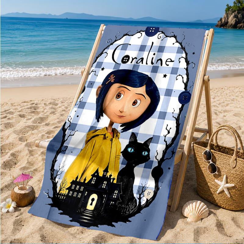 Mystery Coraline's World Beach Towel, Microfiber Beach Towel, Perfect For Pool, Beach, Travel, Home Decor Beach Party Fan Gifts