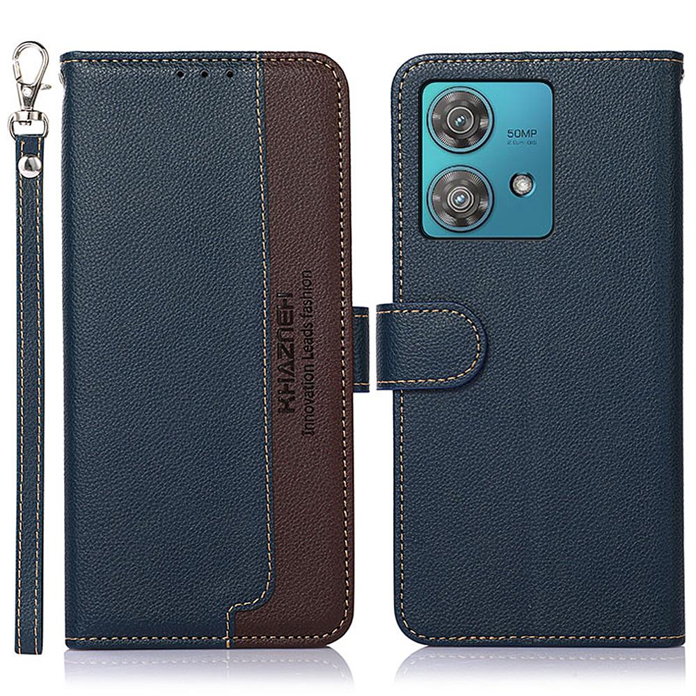 KHAZNEH For Motorola Edge 40 Neo 5G Shockproof Phone Case RFID Blocking Wallet Leather Cover
