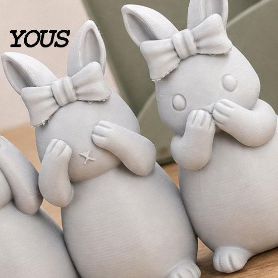 Easter Bunny Ornament Ornament, One-piece Molded Figure, 3D Printed Rabbit Decor Design Decorative Figurine for Living Room Bedroom