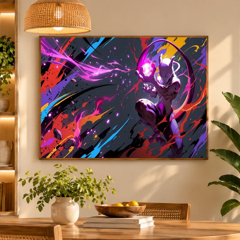 5D Diamond Painting Mewtwo DIY Full Drill Diamond Art Kit Home Decoration