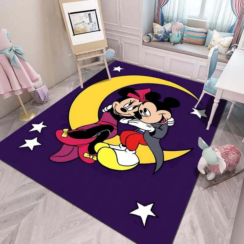 Cute Cartoon Carpet Minnie Mouse Printed Rug for Home Living Room Bedroom Kids Room Decor Non-slip Floor Mat Next Day Shipping