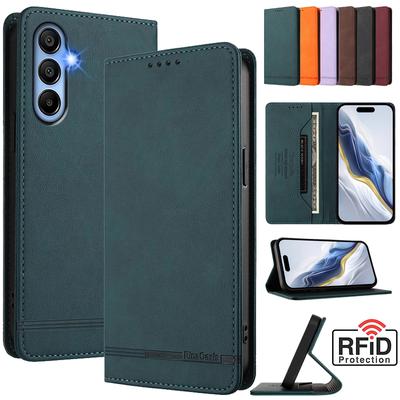 Carteira Retro Anti-roubo de Couro Flip Case Para Samsung Galaxy A55 A35 A25 A25E A15 5G A05 A05s 4G Capa de Telefone Fecho Magnético Cartão