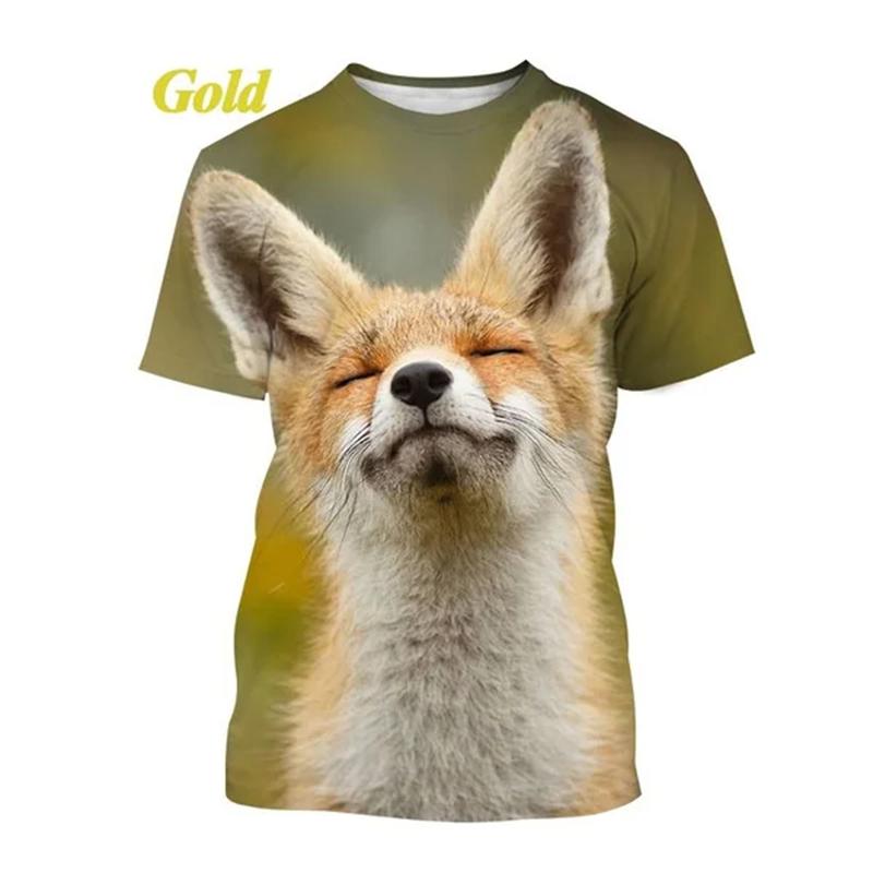 Animal Cute Fox 3D Print T-Shirts Men Women Fashion Casual O-Neck Short Sleeve T Shirt Oversized Harajuku Tees Top Kid Clothing