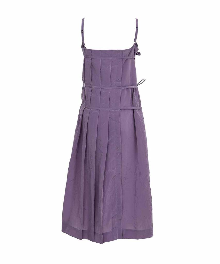 Purple Bimuet Pleated Wrap Detail Long Dress