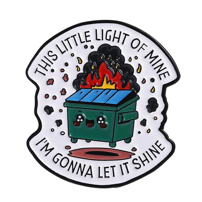 It's Ok Not To Be Ok Enamel Pin Custom Quotes Emotional Support Dumpster Fire Mental Health Brooches Lapel Badge Jewelry Gifts