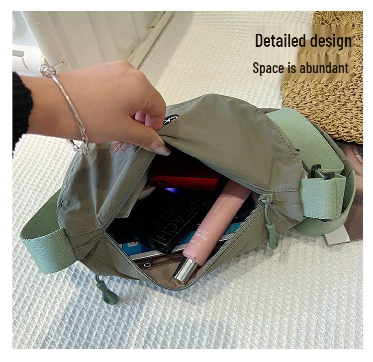 Bardzo Lekka Wodoodporna Nylonowa Torba Przez Ramię - Damska Dużej Pojemności Wszechstronna Pod Pachę Siodełko