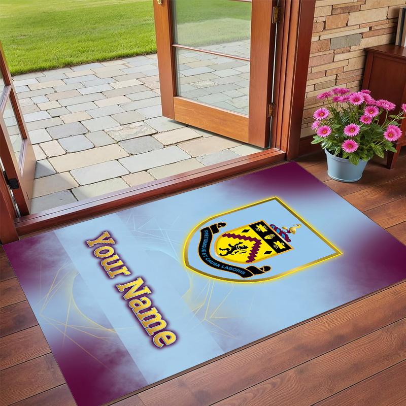 Crystal Velvet Rug Custom Name Text, Soft Non Slip Floor Mat Home DecorBurnley Football