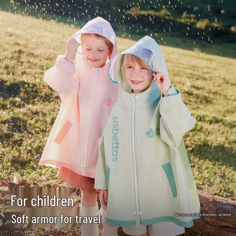 Beipeisi 2025 Kids' Rain Poncho with Backpack Slot