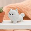 Nordic Style Decoration 3D Printing Dog Ornament, White Matte Texture Fluffy Figurine, Durable Playful Sculpture Mini Size Statue, for Home