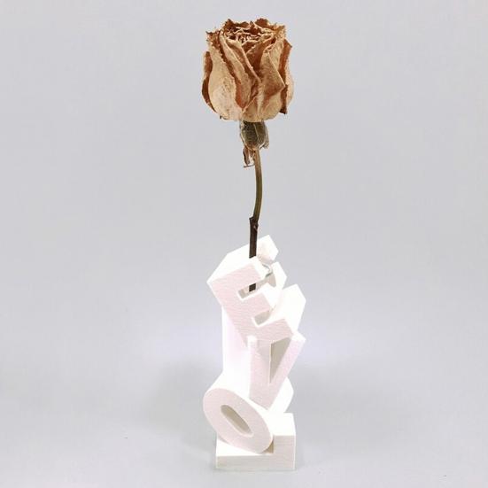 Yousheng 3D Printed LOVE Vase Plastic Flower Vase Modern Hand Sculpture Decorative Vase for Table Centerpiece Wedding Living Room Office Home