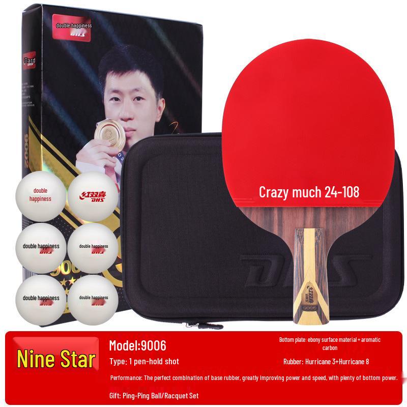 Double Happiness Professional Table Tennis Racket - 1-9 Star, Horizontal/Vertical Grip