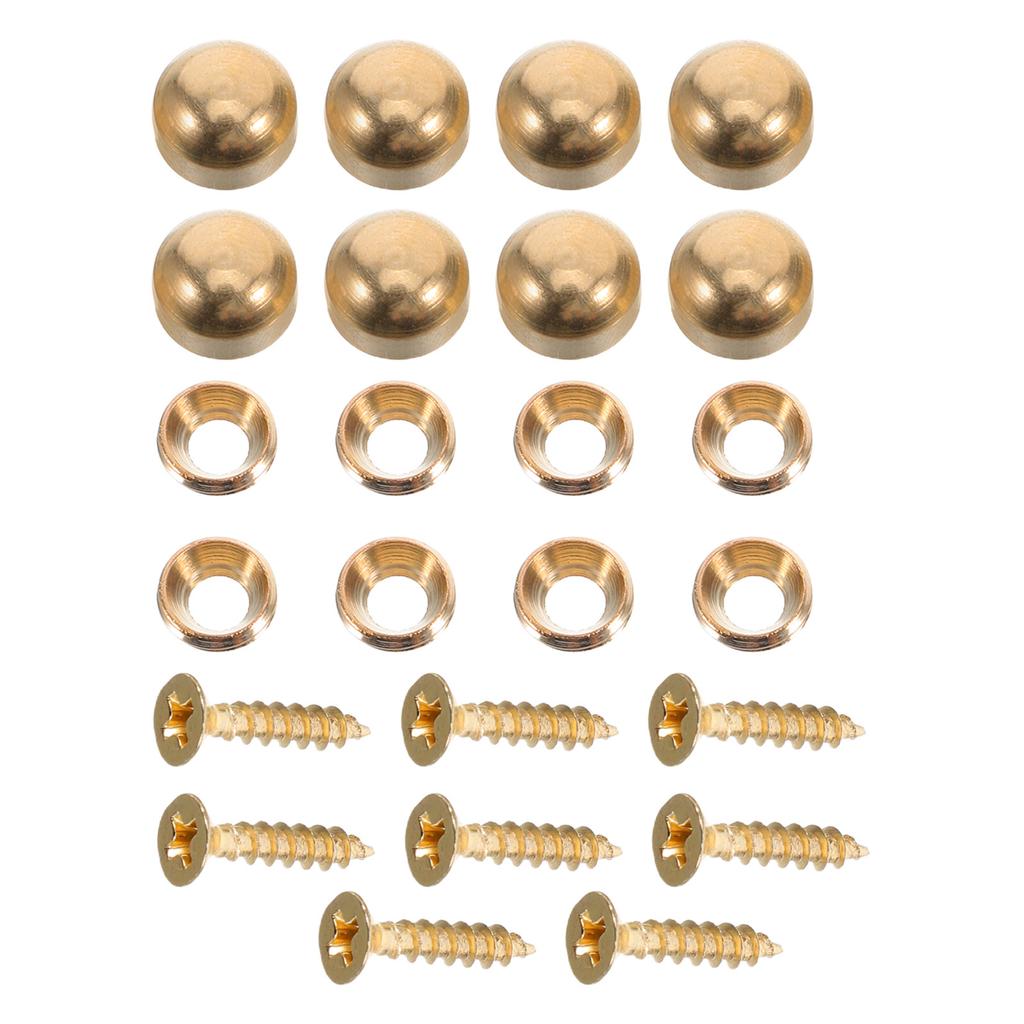16Pcs Decorative Copper Screw Caps Self Tapping Screws for Wall Mirror Furniture Fixing Hardware Self-Tapping Screw with Cover