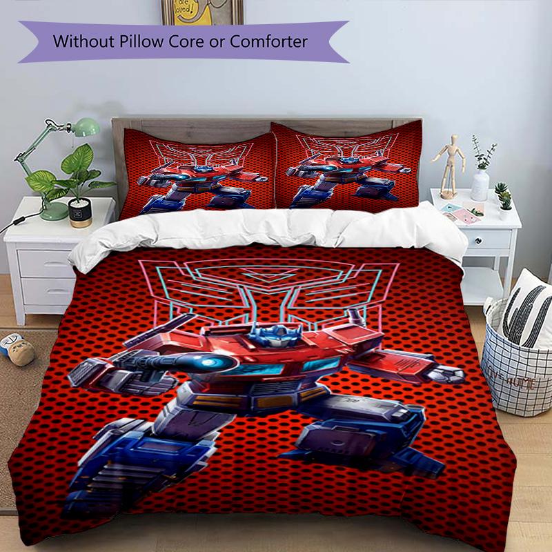 3pcs Transformers Bedding Set Duvet Cover Closure Includes 1 Duvet Cover & 2 Pillowcases, Soft and Comfortable for All Seasons.