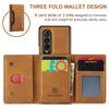 2 in 1 Detachable Leather Cards Holder Wallet Cover For Samsung Galaxy Z Fold 6 5 4 5G Fold4 Fold3 Magnetic Card Bag Stand Case
