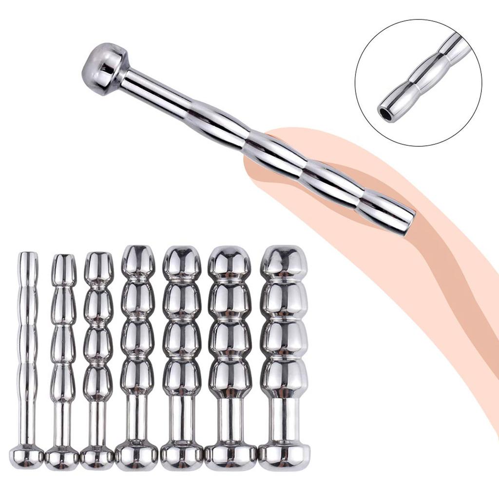Tibemi Urethral Plug for Set Bougie Hollow Urethral Dilation Penis Plug Stainless Steel Urethral Onyx Urethral Beads Adult Goods for Beginners to