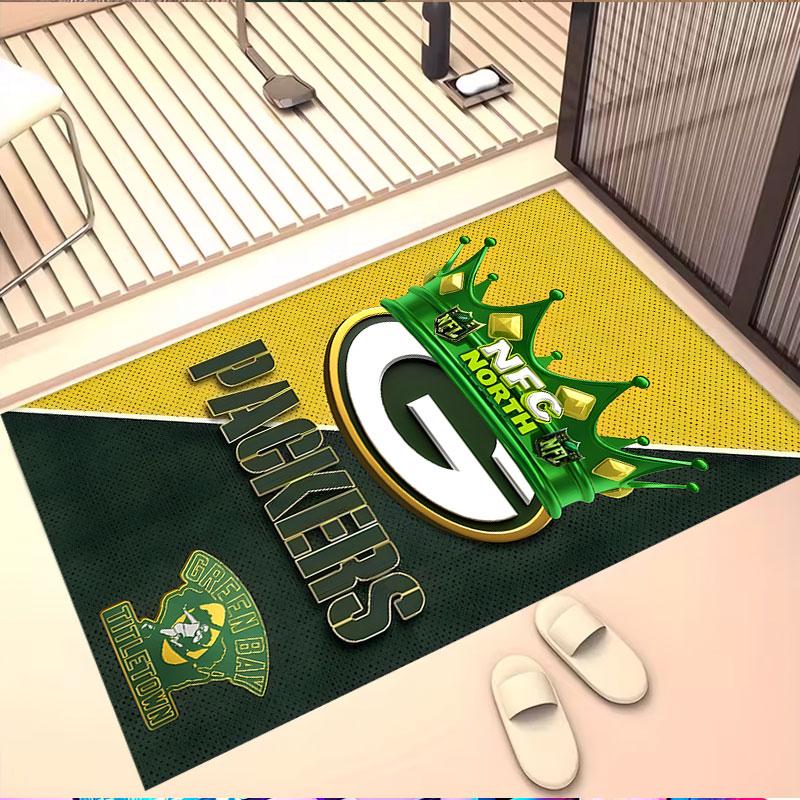 Green Bay Packers Print Rug, Washable Floor Carpet, For Entryway Dorm Laundry Room Office Study, Home Decor Birthday Christmas Gift