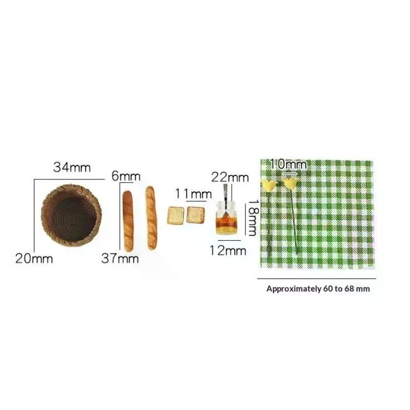 1 Set Play Kitchen Food Toy Cute Mini 1/6 Scale Miniature Dollhouse DIY Honey Bread Basket Model For Doll Accessories