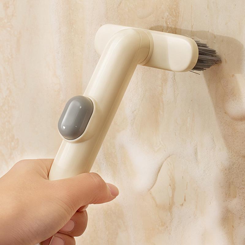 §Multifunctional Bathroom Crevice Cleaning Brush With Liquid Retention, No Dead Angles, Rotating Brush For Bathroom Recesses