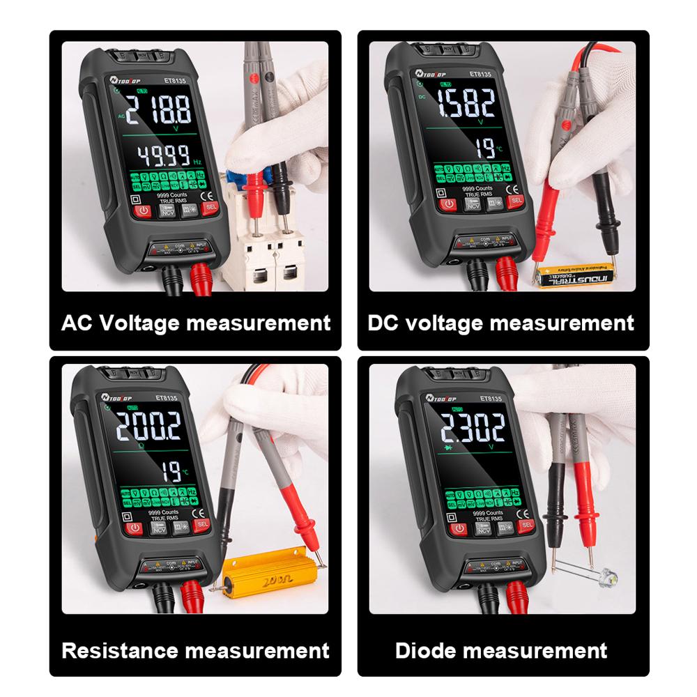 9999 Counts Digital Multimeter Color Display Handheld Multimeter NCV Noncontact Sensing