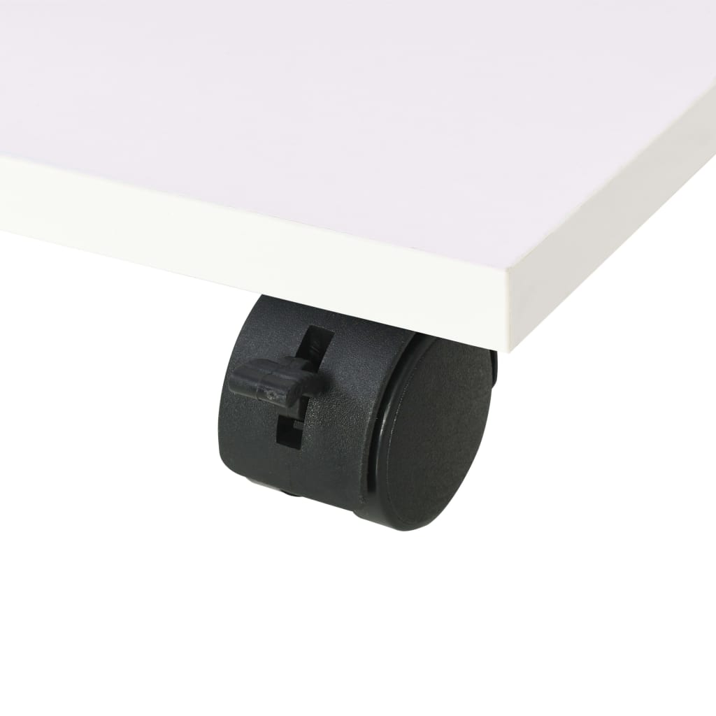 Side Table with Casters 50*35*42 cm White