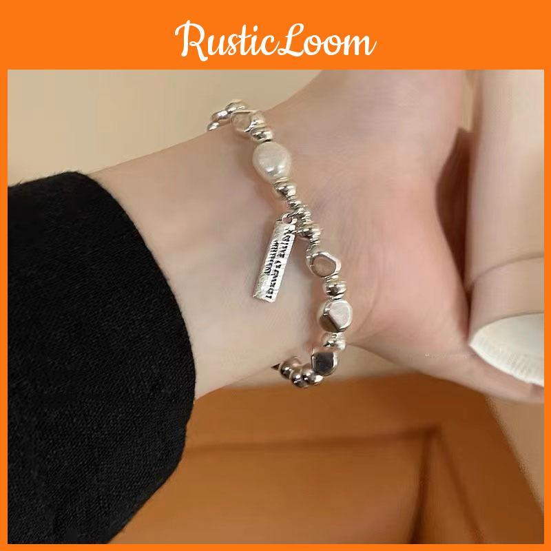 Pearl Sophisticated Silver Geometric Bracelet Exquisite Handcrafted Gift Womens