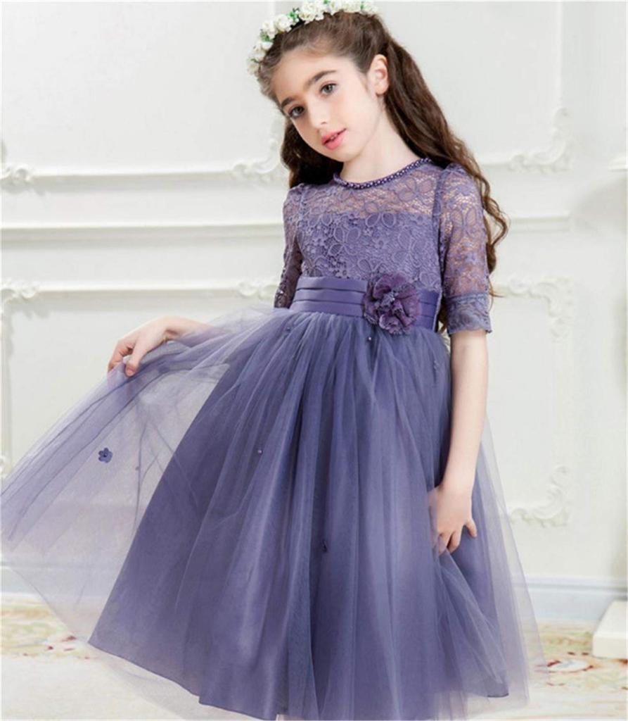 Honey baby Lace Junior Dress for Perfect for Flower Girl Princess Piano Kindergarten Entrance and Special Occasions Children's Dress, Kids' Dress,