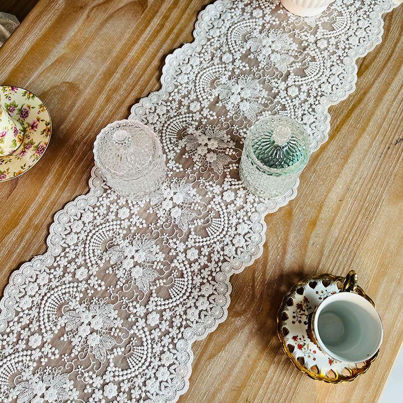 Französische Romantische Spitze Tischläufer Wohnzimmer Couchtisch Lang TV-Schrank Abdeckung Handtuch Eimer Schrank Staub Tischdecke Universelle Abdeckung Handtuch Tuch