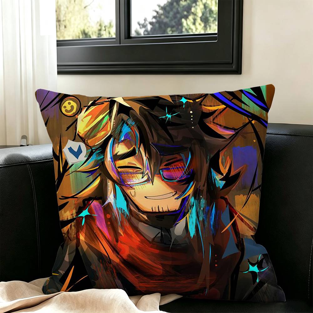 007n7 Square Double-Sided printed Pillow Case Bedroom Bedside Pillow Sofa Cushion Cover