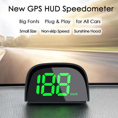 Velocímetro GPS digital para carro 2024, HUD, display frontal com velocidade, mph/km/h, USB plug and play para todos os carros