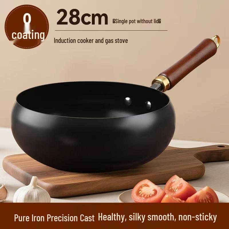 SPUCR Supugu Antihaft-Großer Bauch-Eisenkochtopf & Wok für Induktionsherde