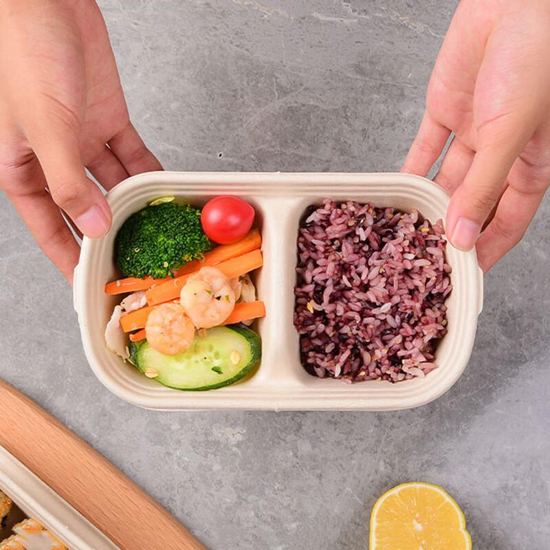 Pabei 700ml Biodegradable Double-Compartment Takeaway Box