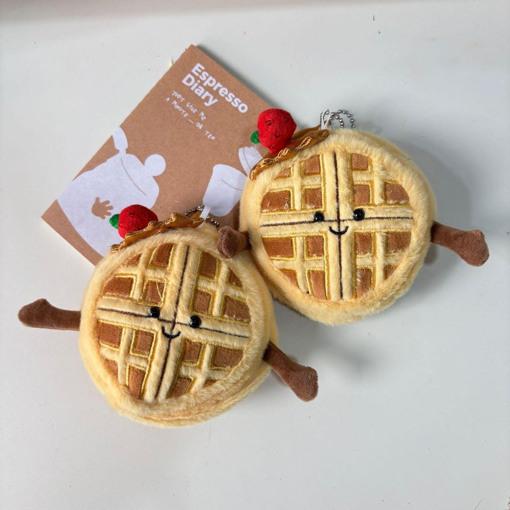 Jucărie de pluș Waffle cu ochi de fasole - Ornament calmant pentru birou și cadou pentru fete și cele mai bune prietene