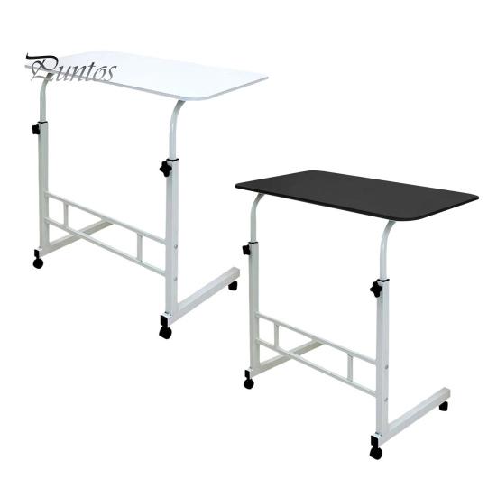 Height Adjustable Bedside Table with Wheels Portable Overbed TV Tray Table Movable Hospital Home Couch Side Standing Laptop Computer Desk