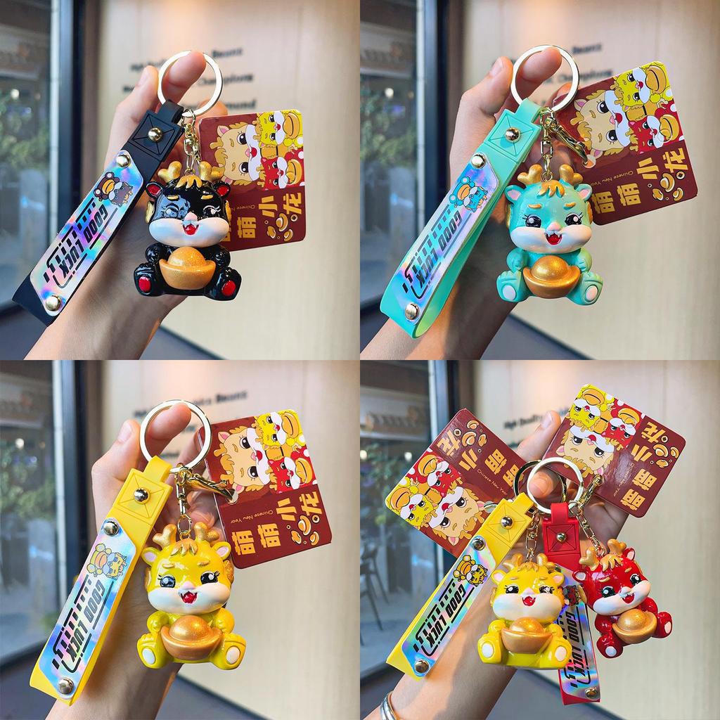 Adorable Resin Cartoon Dragon Keychain Cute Bag Pendant For Couples