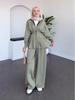2025 Autumn Women's Solid Color Long-Sleeve Top and Casual Fashion Set