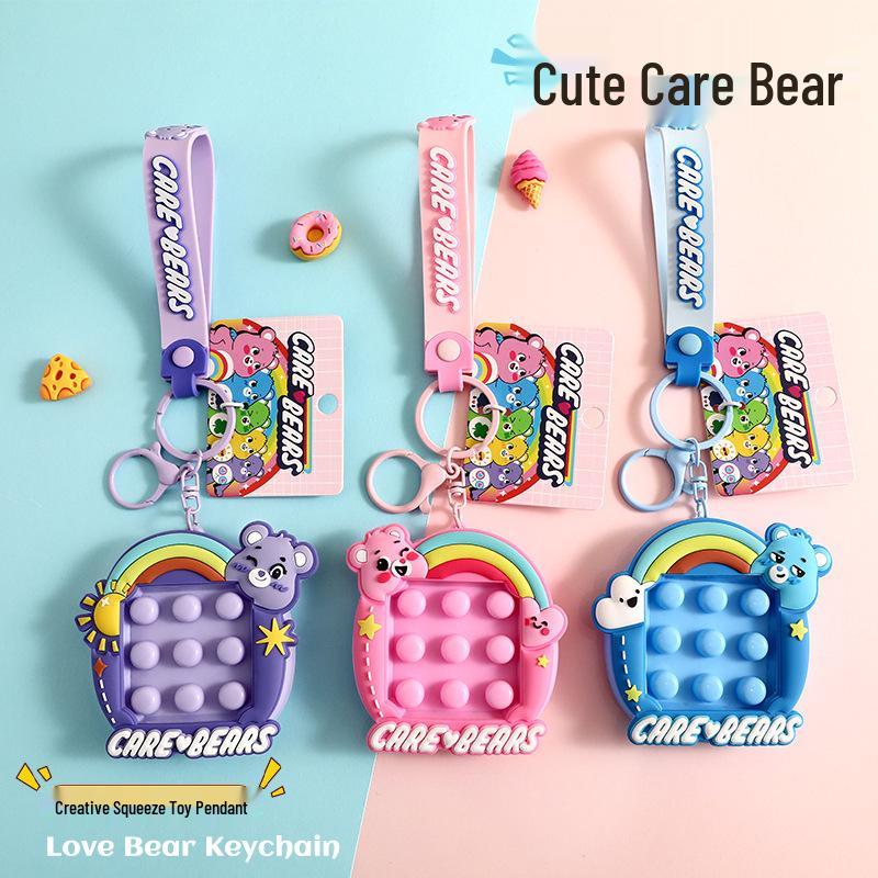 Authentic Care Bear Cartoon Keychain Squeeze Toy Pendant - Cute Couple Doll Gift