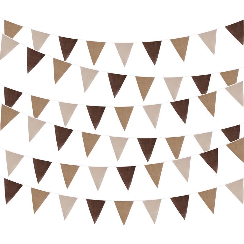 OEING Gradient Linen Wedding Bunting Flag 5m