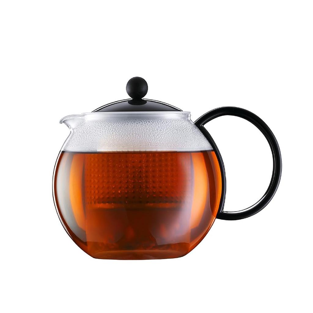 BODUM ASSAM Tea Press with Plastic Filter and Plastic Handle, 1L, Black [Authentic] 1844-01