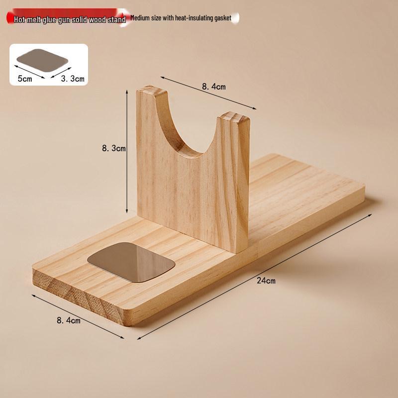 Thickened Anti-Scald Solid Wood Stand for Hot Melt Glue Gun with Head Fixing Feature