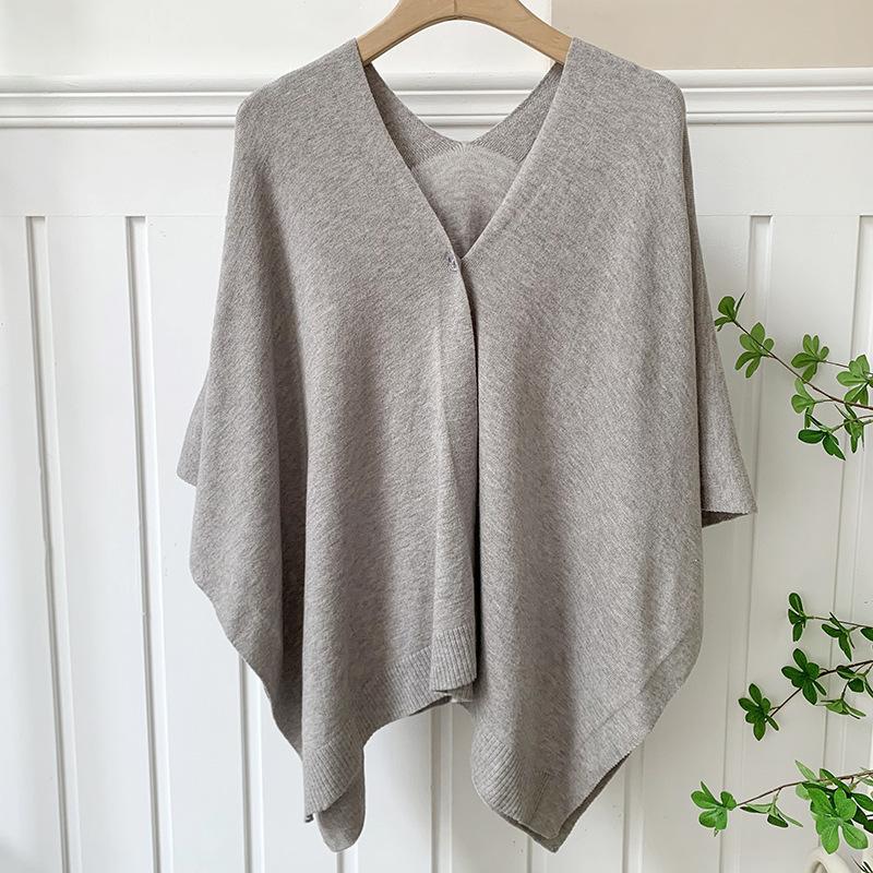 Women’s Lightweight Knit Cape Shawl – Long Sun Protection Summer Cover Up Cardigan