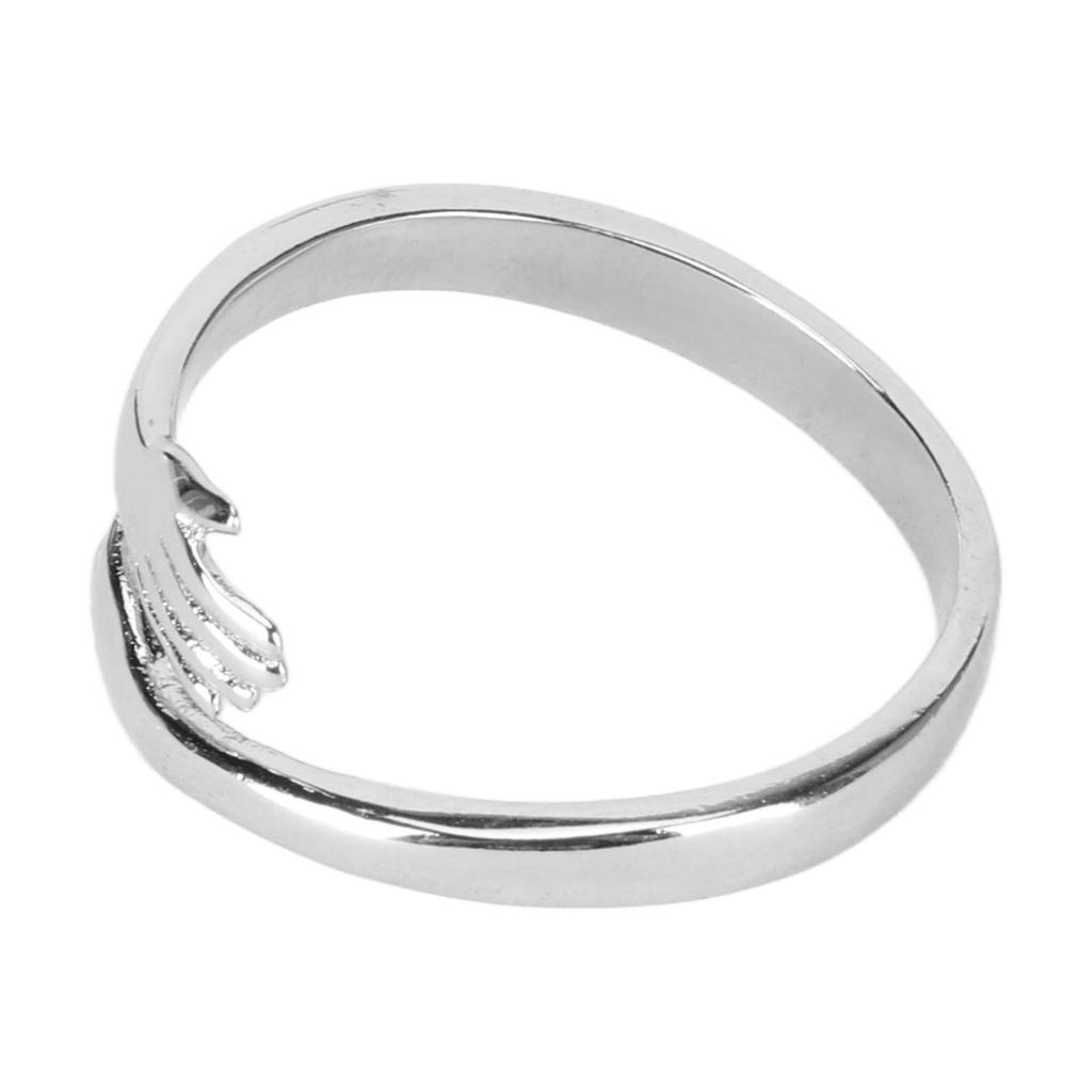 Women Hug Ring Wedding Party Silver Fashionable Elegant Adjustable Open Ring Jewelry Accessory