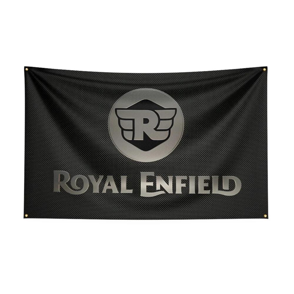 3x5 Ft RRoyal enfields Motorfiets Vlag Polyester Digitale Print Banner voor Garage Muurkunst Buiten Decoratie