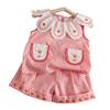 Summer Girls Embroidered Striped Vest And Shorts Set Toddler Baby Fashionable Casual Two Piece Outfit For Little Kids
