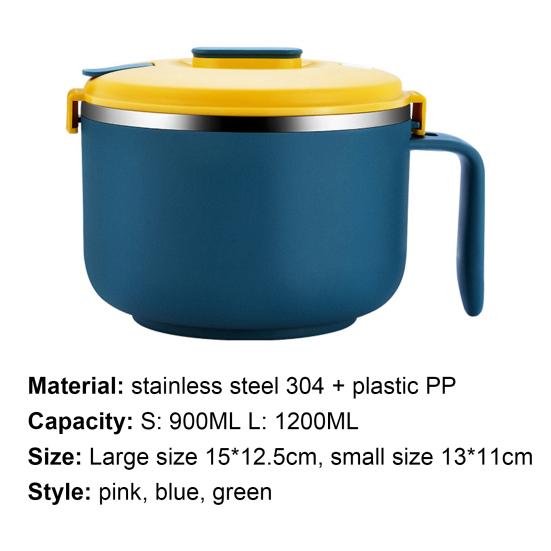 900ml/1200ml Nudelskål Lett å oppbevare Stor kapasitet 304 Rustfritt stål Rustfritt Blandeskål Nudler